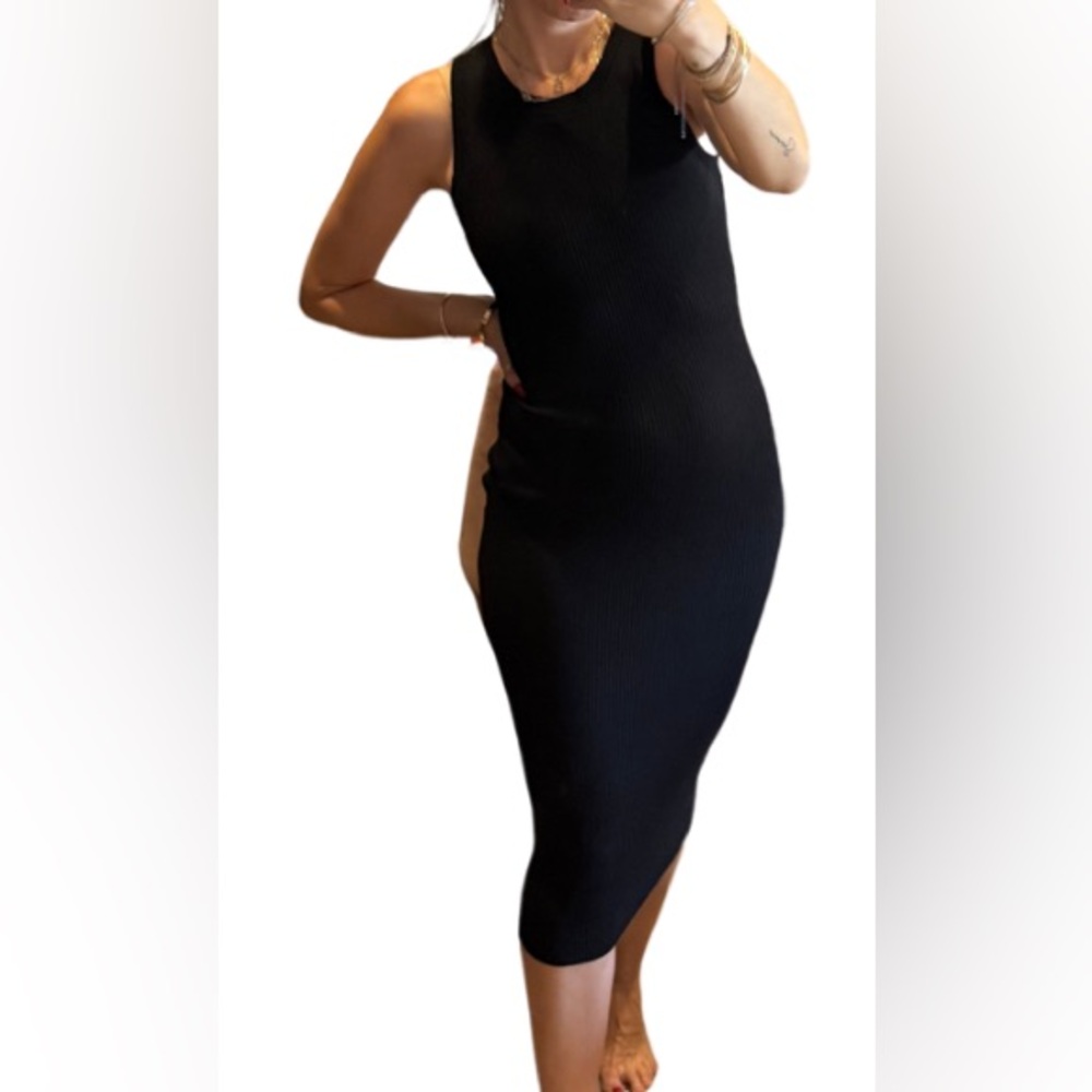 NWOT Bodycon Black Sleeveless Dress with Stretch